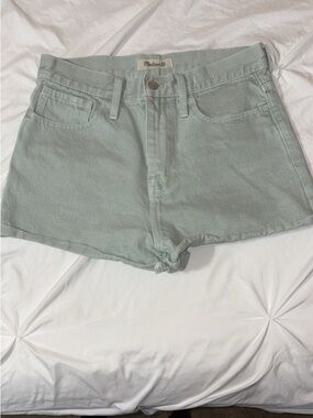 Madewell Soft Mint Mom Jean Denim Shorts